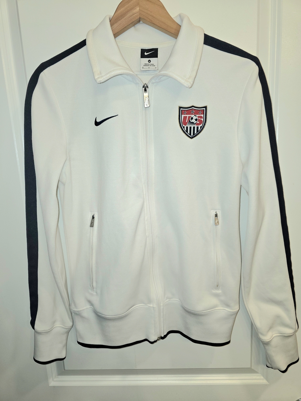 Nike US Soccer Federation Women's Track Jacket - Size M - White / Navy Blue